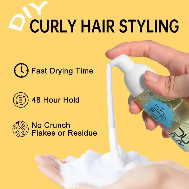 Curly Styling Hair Treatment Mousse Wavy Hair Products Shampoo Smoothing Castor Oil for Dry Damaged Frizz Hair Care Бигуди