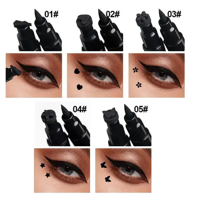 2 IN 1 Butterfly Seal Eyeliner Pen Star Moon Stamp Waterproof Celebrity Hair & Beauty