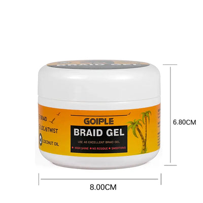 GOIPLE Long Lasting Hold Braid Gel for Black Women Shine n Jam Loc and Twist Wax Tames Frizz Edges Hair Cornrow Styling Product 250g pink gel
