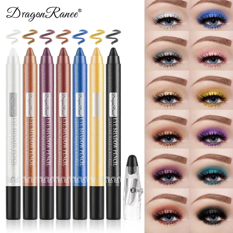 12 Colors Pearlescent Eyeshadow Pen Long Lasting Waterproof - Celebrity Hair & Beauty