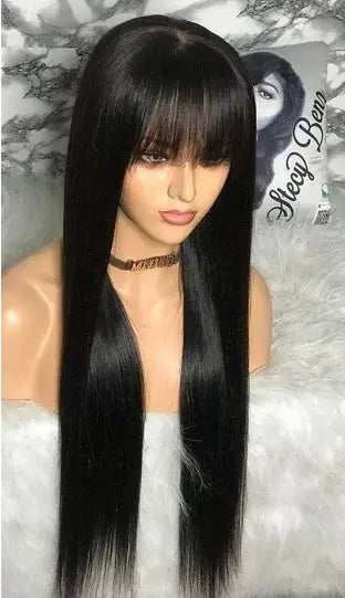 Human Hair Full Wig With Bang