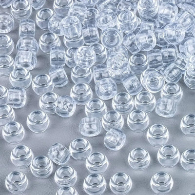 100Pieces 6*9mm AB Colors Acrylic Pony Beads for DIY Craft Transparent Colors