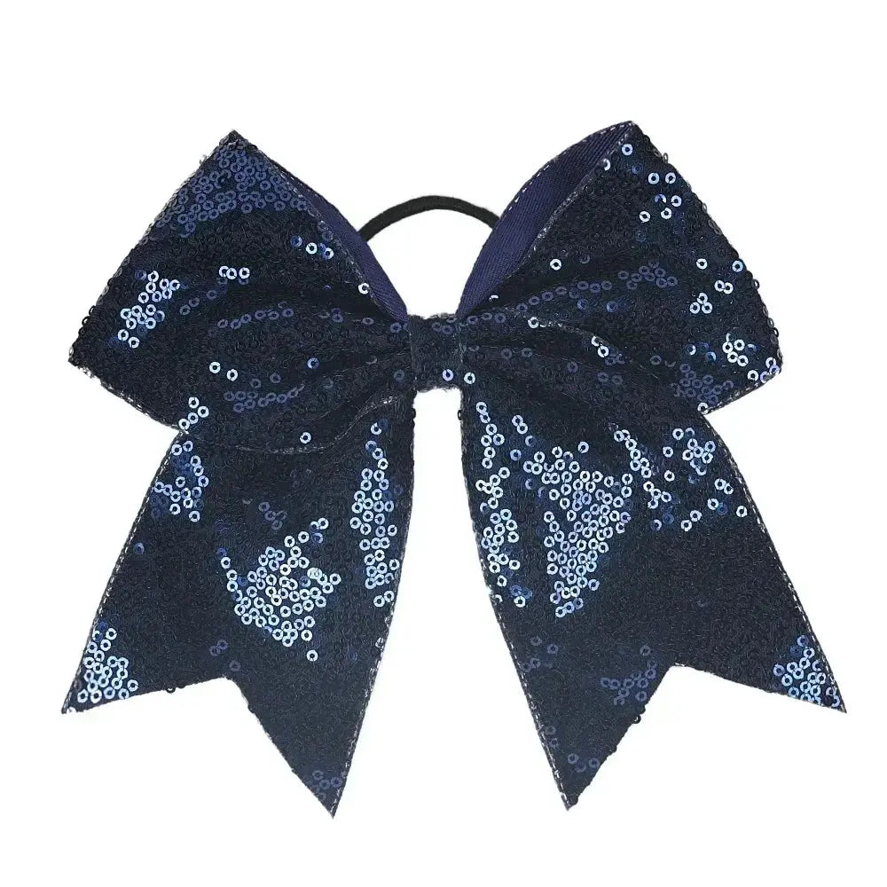 Big Bowknot Girl Hairband Girls Ribbon Cheerleading Hair Bows with Sequin Beads Kids Ponytail Holder Women Elastic Hair Tie NV
