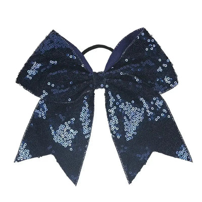 Big Bowknot Girl Hairband Girls Ribbon Cheerleading Hair Bows with Sequin Beads Kids Ponytail Holder Women Elastic Hair Tie NV