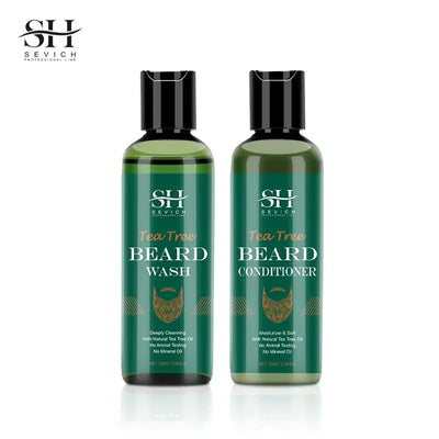Beard Growth Kit For Men Tea Tree Hair Enhancer Thicker Beard Care Oil Nourishing Moisturizing Beard Conditioner Anti Hair Loss Celebrity Hair & Beauty