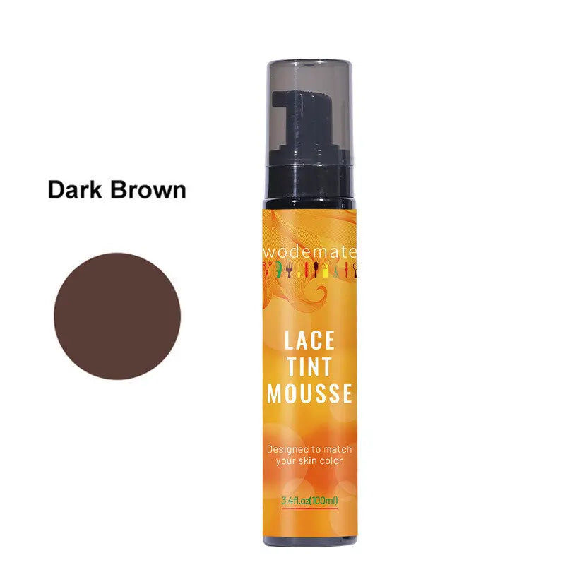Lace Tint Mousse Waterproof Wig Tint Spray For Toupees Light Brown Wig Knots Healer Quick Dry Wig Grids Concealer No Residue Dark brown