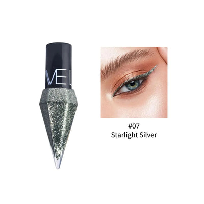 Waterproof Diamonds Eyeliner Eyeshadow Glitter Silver Rose Gold Color Shiny Sequins Eyeliner Eye Shadow Makeup Beauty Cosmetics - Celebrity Hair & Beauty