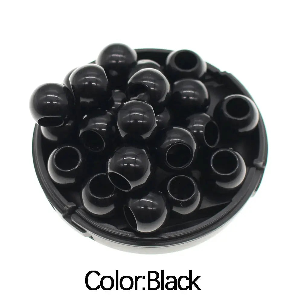 50pcs 12mm Transparent Resin Hair Beads for Dreadlocks Black Color