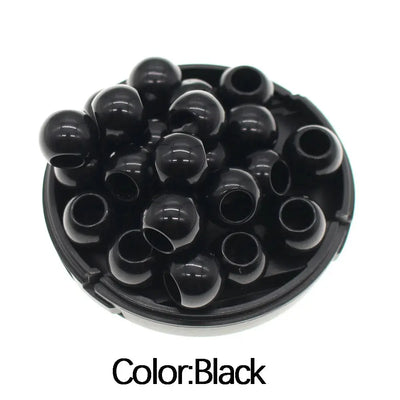 50pcs 12mm Transparent Resin Hair Beads for Dreadlocks Black Color