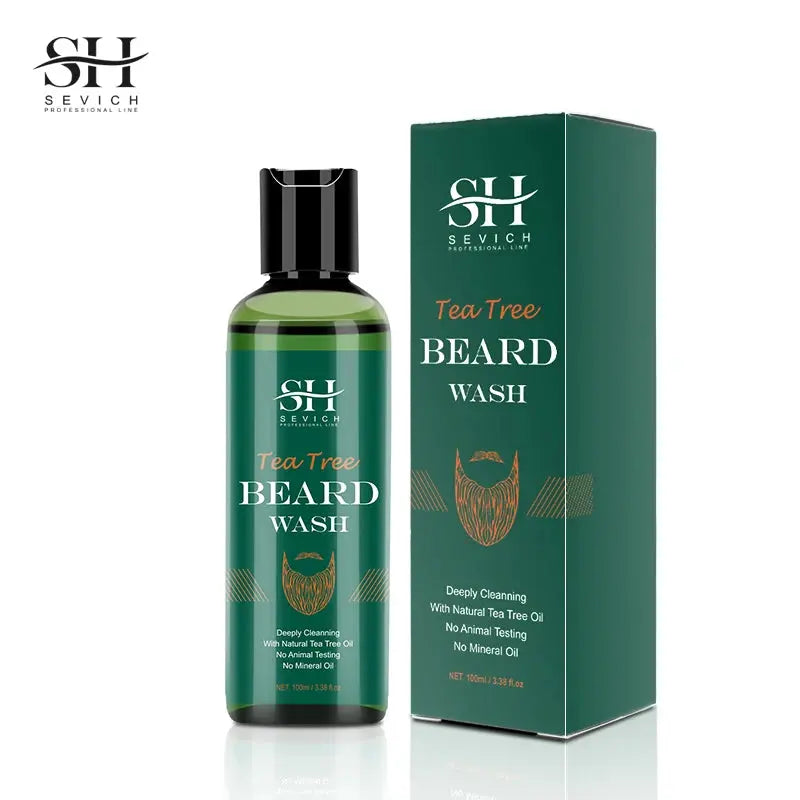 Beard Growth Kit For Men Tea Tree Hair Enhancer Thicker Beard Care Oil Nourishing Moisturizing Beard Conditioner Anti Hair Loss Celebrity Hair & Beauty