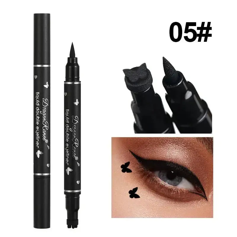 2 IN 1 Butterfly Seal Eyeliner Pen Star Moon Stamp Waterproof Celebrity Hair & Beauty