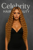 Celebrity Hair & Beauty Deep Wave Lace Front Wig – Pre Plucked Brazilian Remy Human Hair.