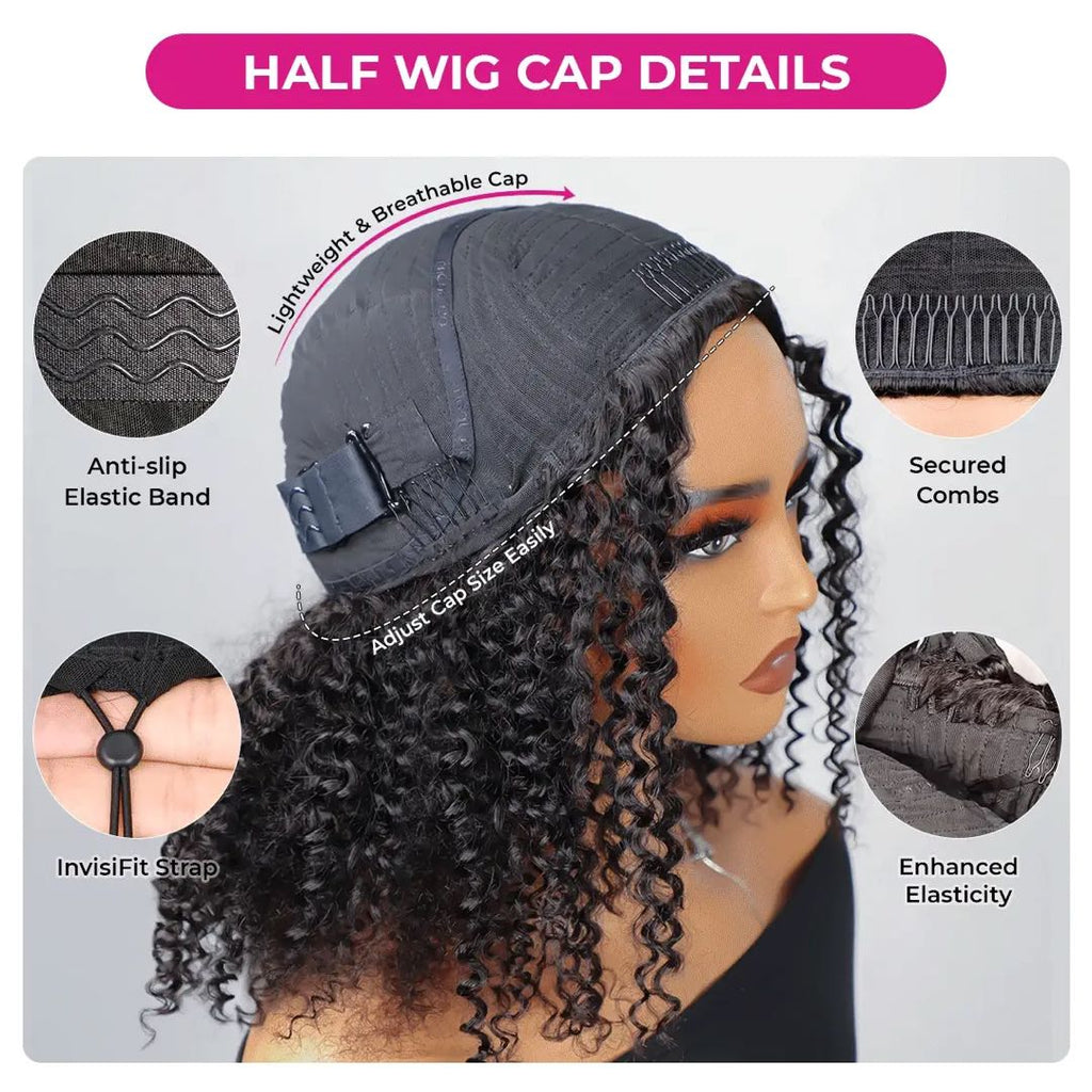 Water Wave drawstring half wig 20 "