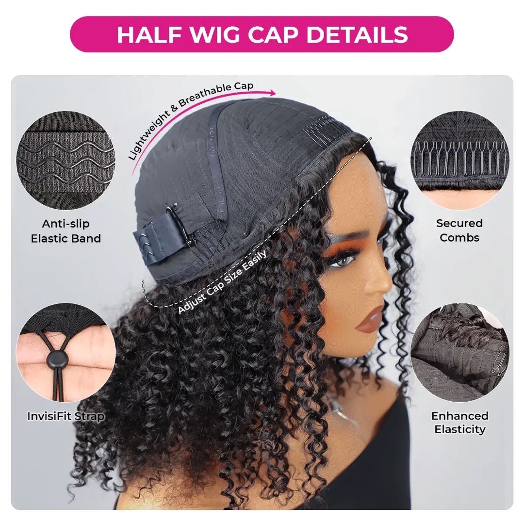 Water Wave drawstring half wig 20 "