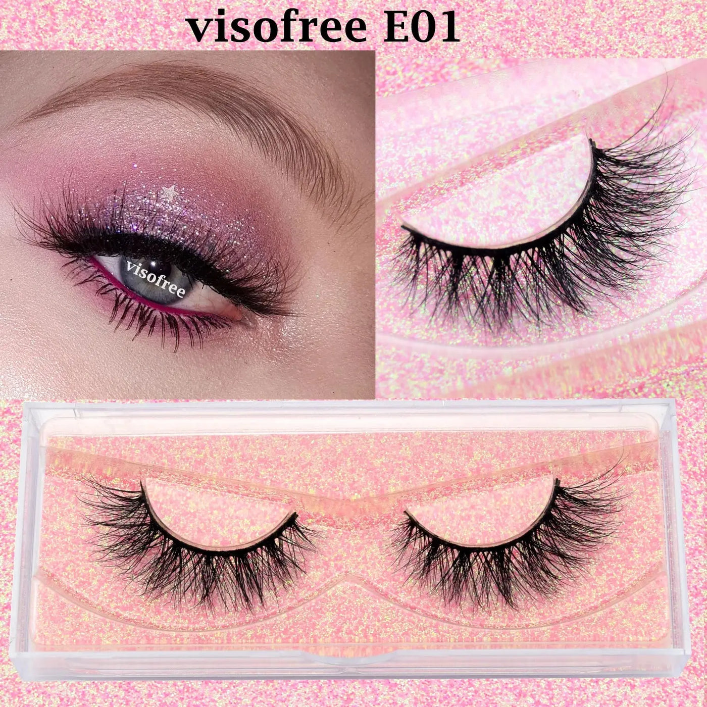 Premium VisoFree Handmade Mink Eyelashes M58 E01