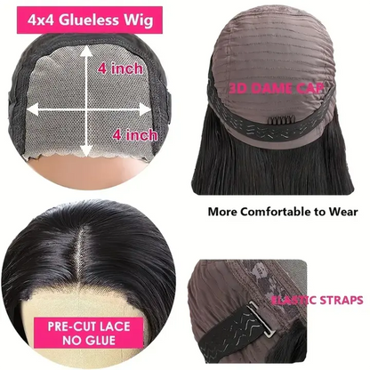 Glueless Wigs Human Hair Pre Plucked Pre Cut 200 Density Transparent HD Lace Frontal Wigs 4x4 Deep Wave Wigs.