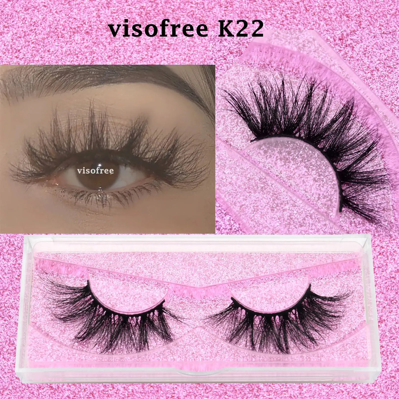Premium VisoFree Handmade Mink Eyelashes M58 K22