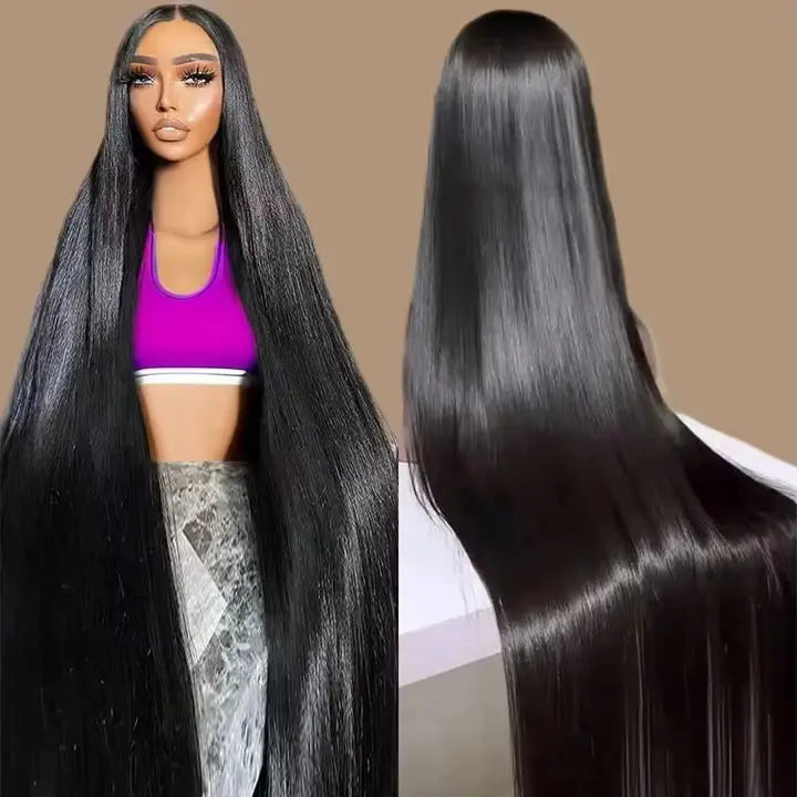 Bleached Knots Transparent Brazilian Human Hair Wigs Straight 200 Density 6x4 Wigs for Woman Straight Straight