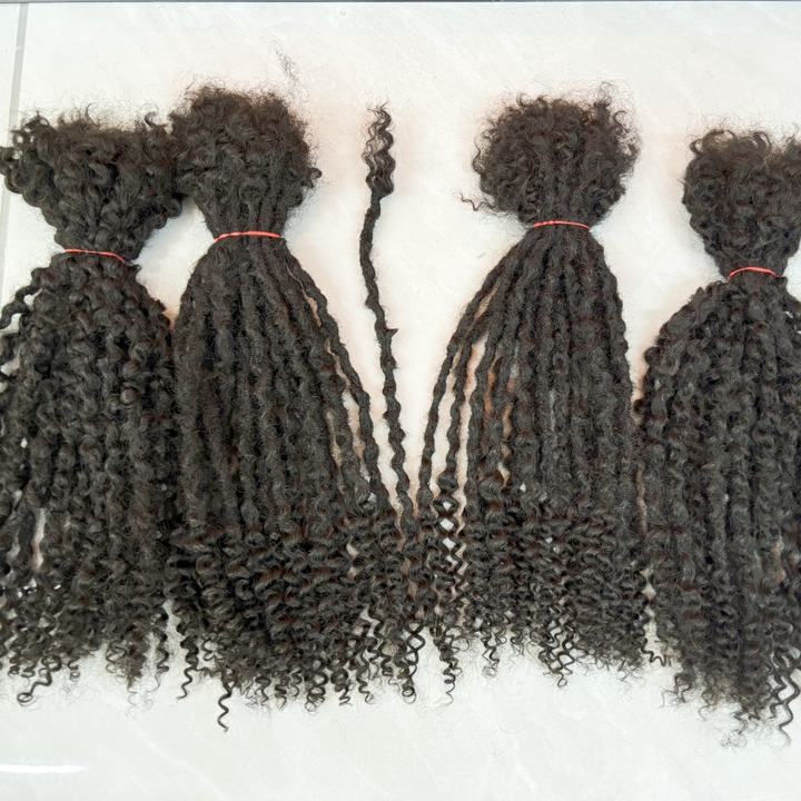100% Handmade Afro Kinky Curly Human Hair Dreadlock Extensions