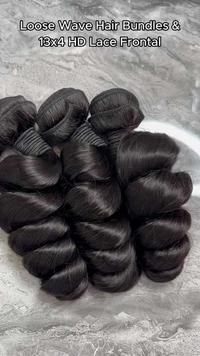 Top Quality 100% Human Hair No Chemical No Tangle Processed Double Weft Loose Wave Hair Bundle 12-40 Inches