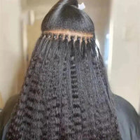 Raw Human Kinky Straight - I Tip Human Hair Extensions.