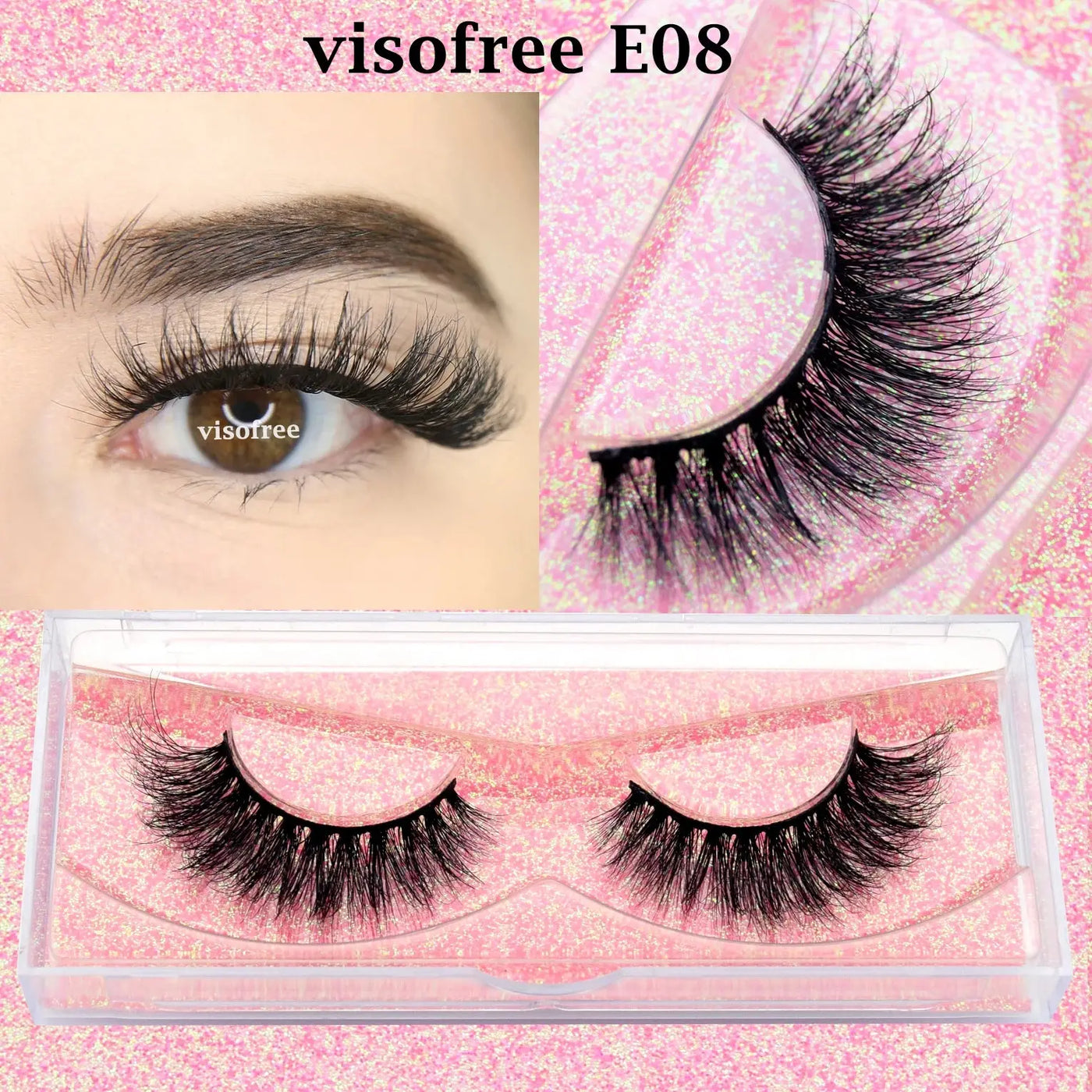 Premium VisoFree Handmade Mink Eyelashes M58 E08