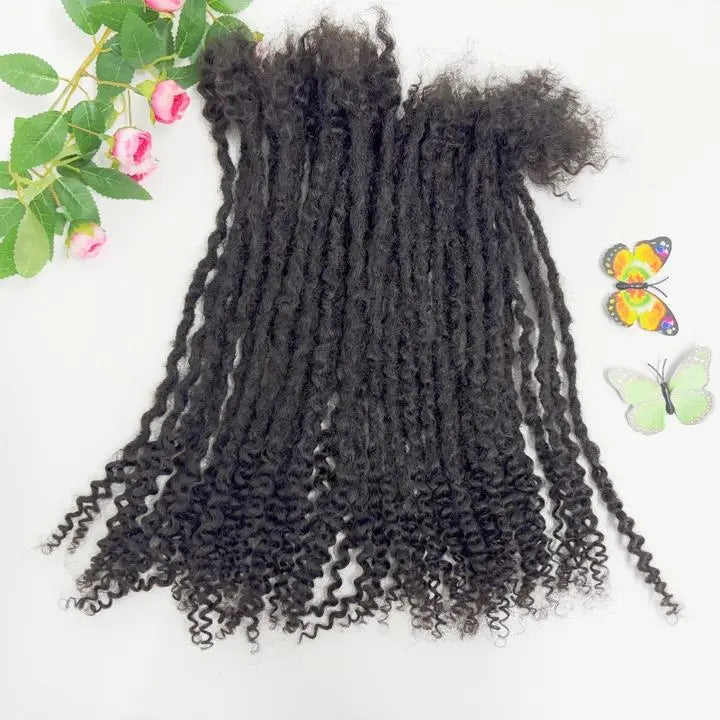 100% Handmade Afro Kinky Curly Human Hair Dreadlock Extensions