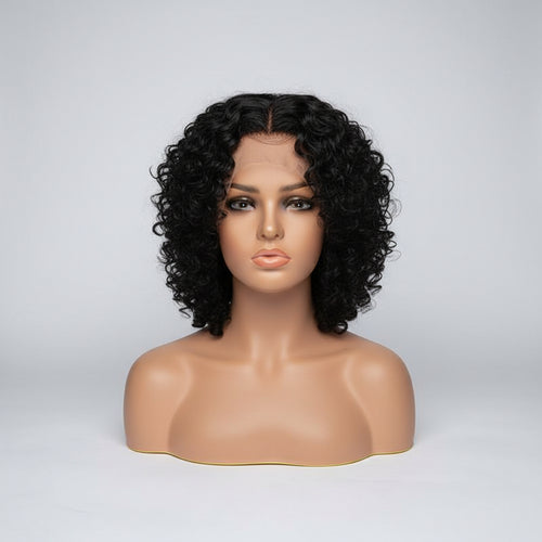 200/250% Density Human Hair Lace Front Wig Deep Curl Style.