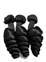 Loose wave Brazilian 100% virgin hair bundles, 12-40 inch, deep black with natural shine.