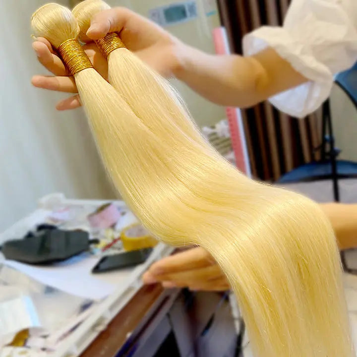 Premium 613 Raw Virgin Hair Bundles showcasing silky texture, ideal from a top Burmese Raw 613 Human Hair Supplier.
