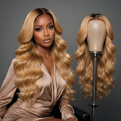 Body Wave 210% Density 13X6 HD Frontal Lace 613 Blonde