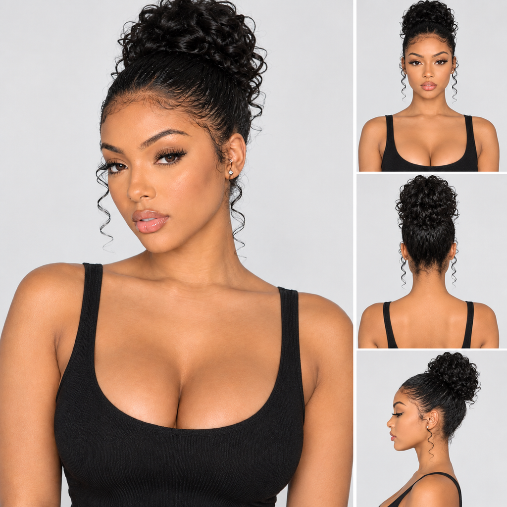 Water Wave drawstring half wig 20 "