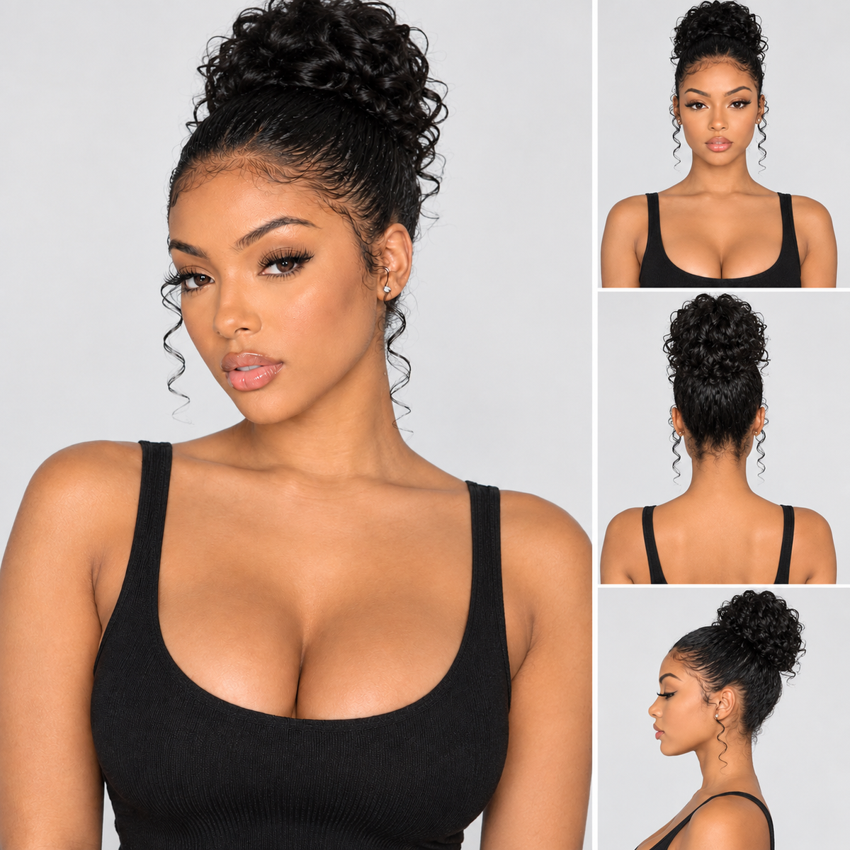 Water Wave drawstring half wig 20 "