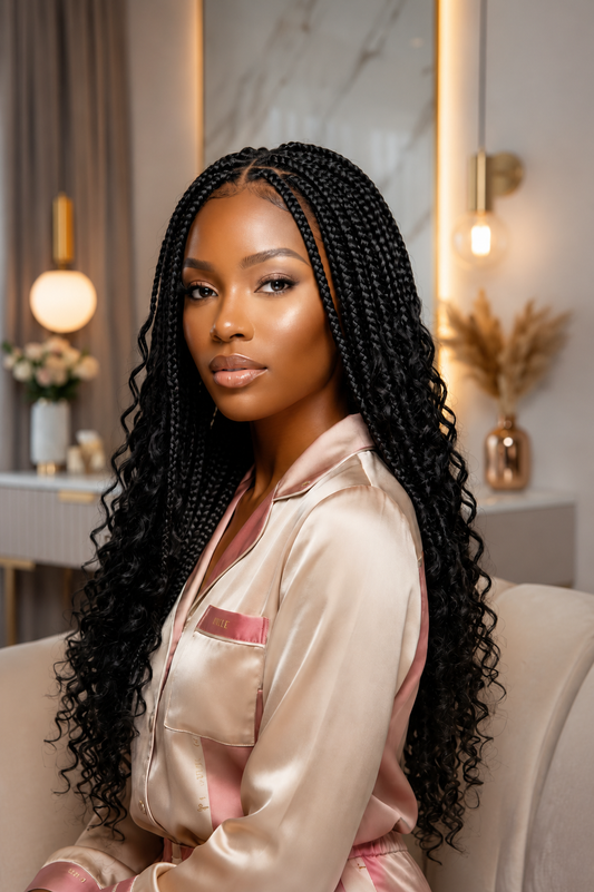 Boho Beauty Full Lace Braided Wig – 36 Inch Synthetic Hair Elegance