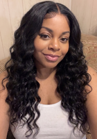 Deep wave glueless human hair wig with transparent HD lace, pre-plucked 4x4 frontal, 200 density by Celebrity Hair & Beauty