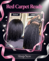 Kinky straight I tip human hair extensions from Celebrity Hair & Beauty, showing the natural texture and color of the extensions.