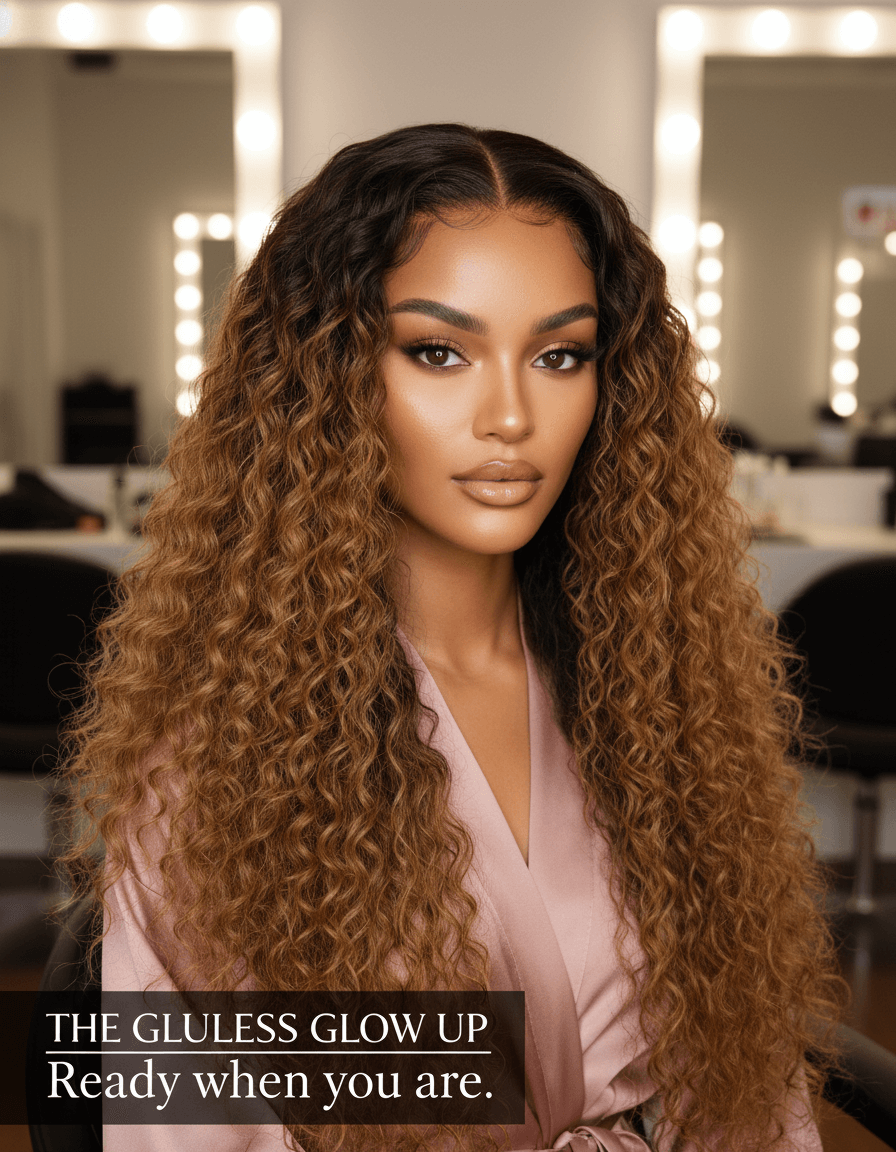 Water Wave Lace Front Wig Brazilian Ombre Honey Blonde 30 Inch Human Hair.