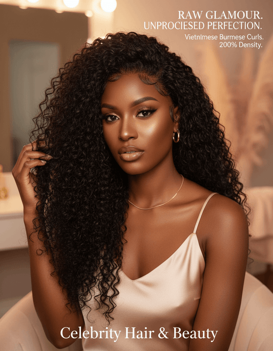 Raw Vietnamese Burmese Curly Raw Virgin Human Hair HD Lace Unprocessed Wigs (180 Density).