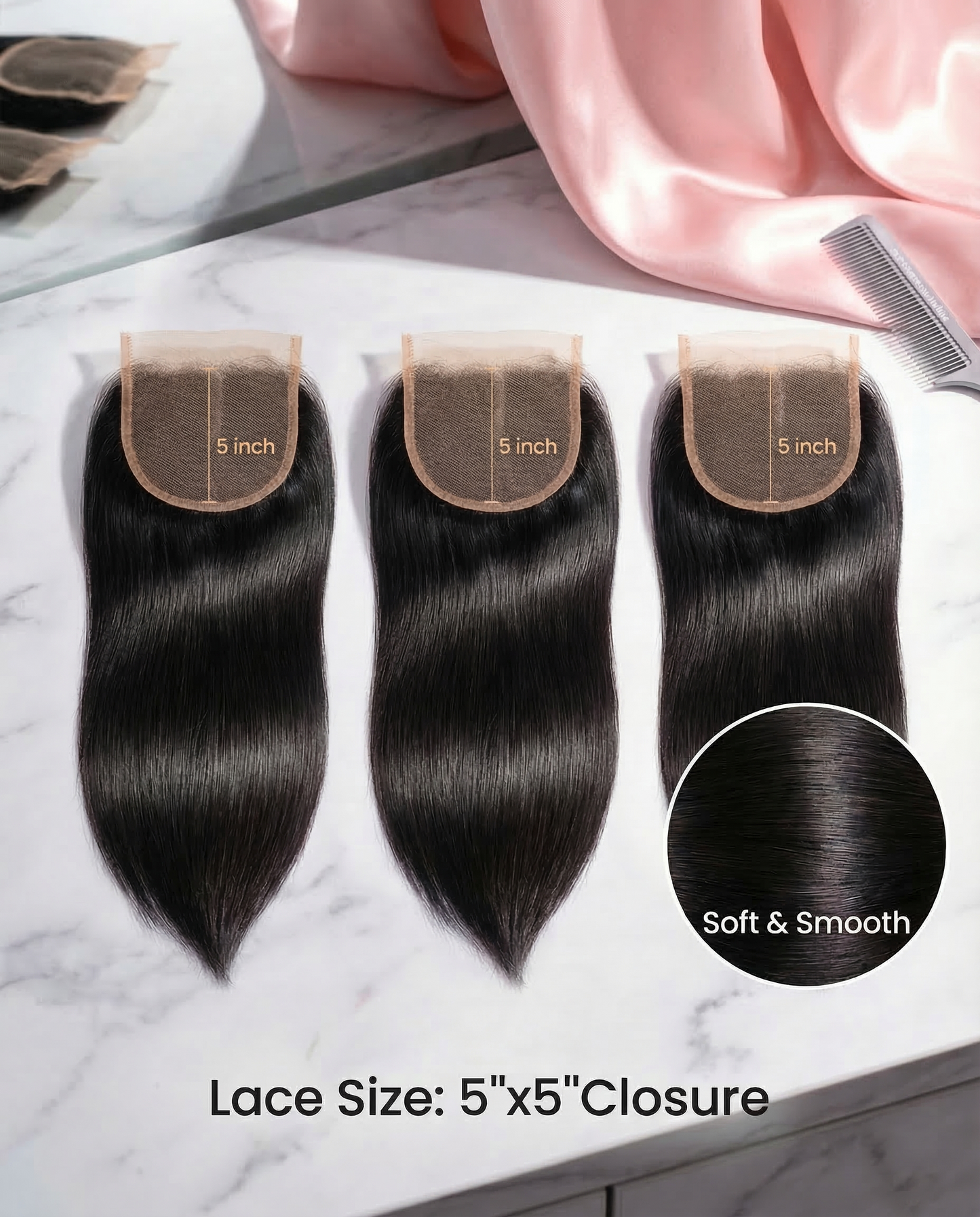 Straight HD Lace Closure Remy Human Hair 12A Free Part With Bangs And Baby Hair (Copy) - Celebrity Hair & Beauty