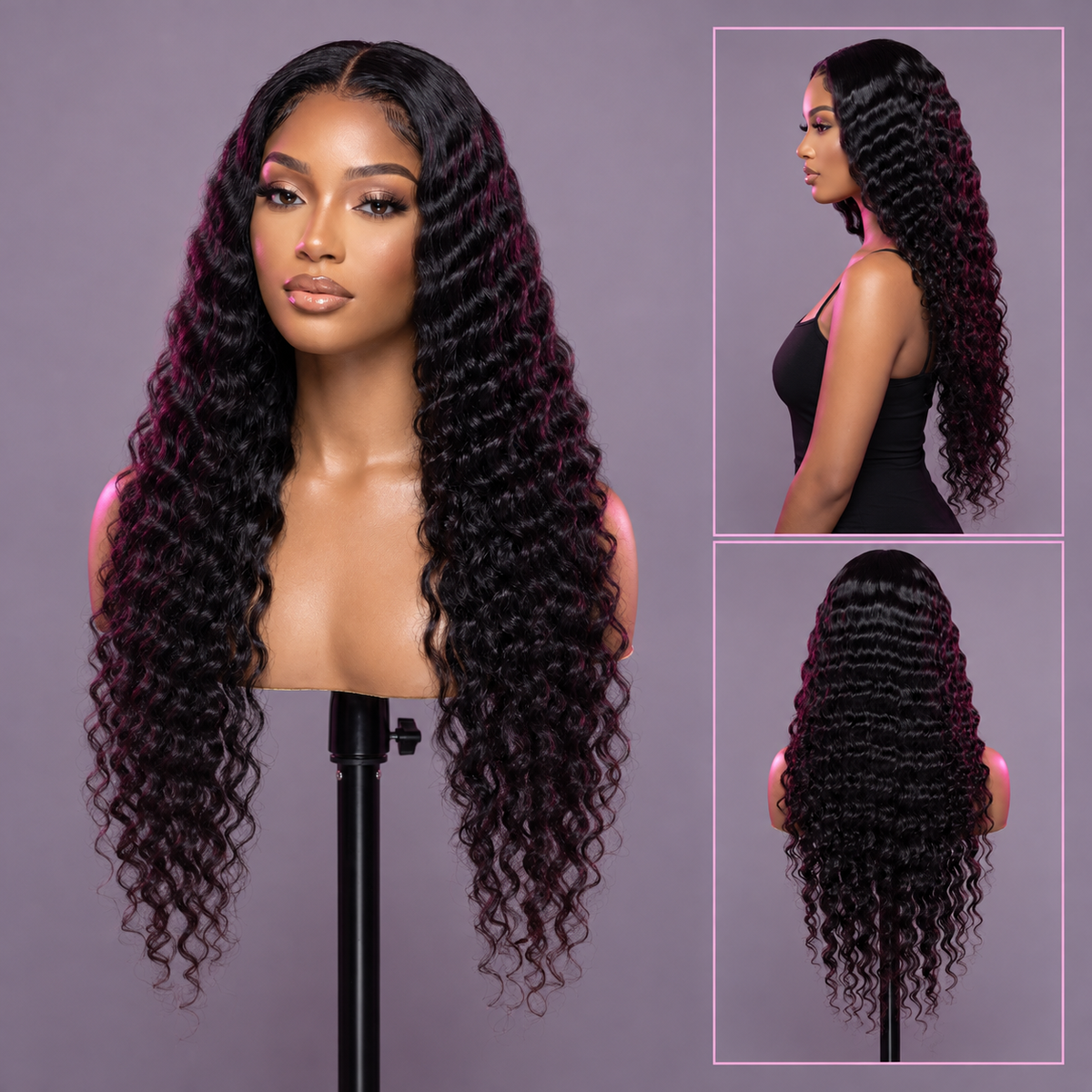 Deep Wave Cambodian Virgin Human Hair Transparent Lace 13 X4 Frontal Wig