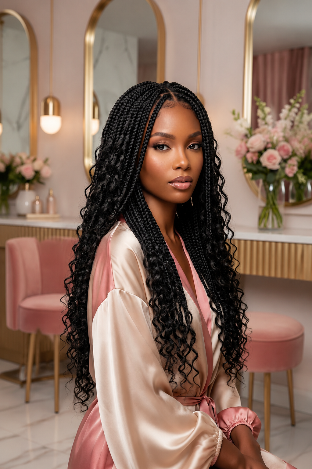Boho Beauty Full Lace Braided Wig – 36 Inch Synthetic Hair Elegance