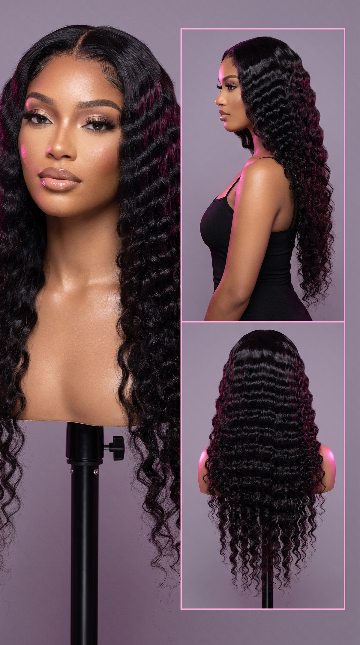 Deep Wave Cambodian Virgin Human Hair Transparent Lace 13 X4 Frontal Wig