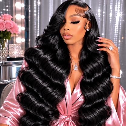 210% Density Wigs Body Wave Curly Human Hair Hd Lace Wigs 30"
