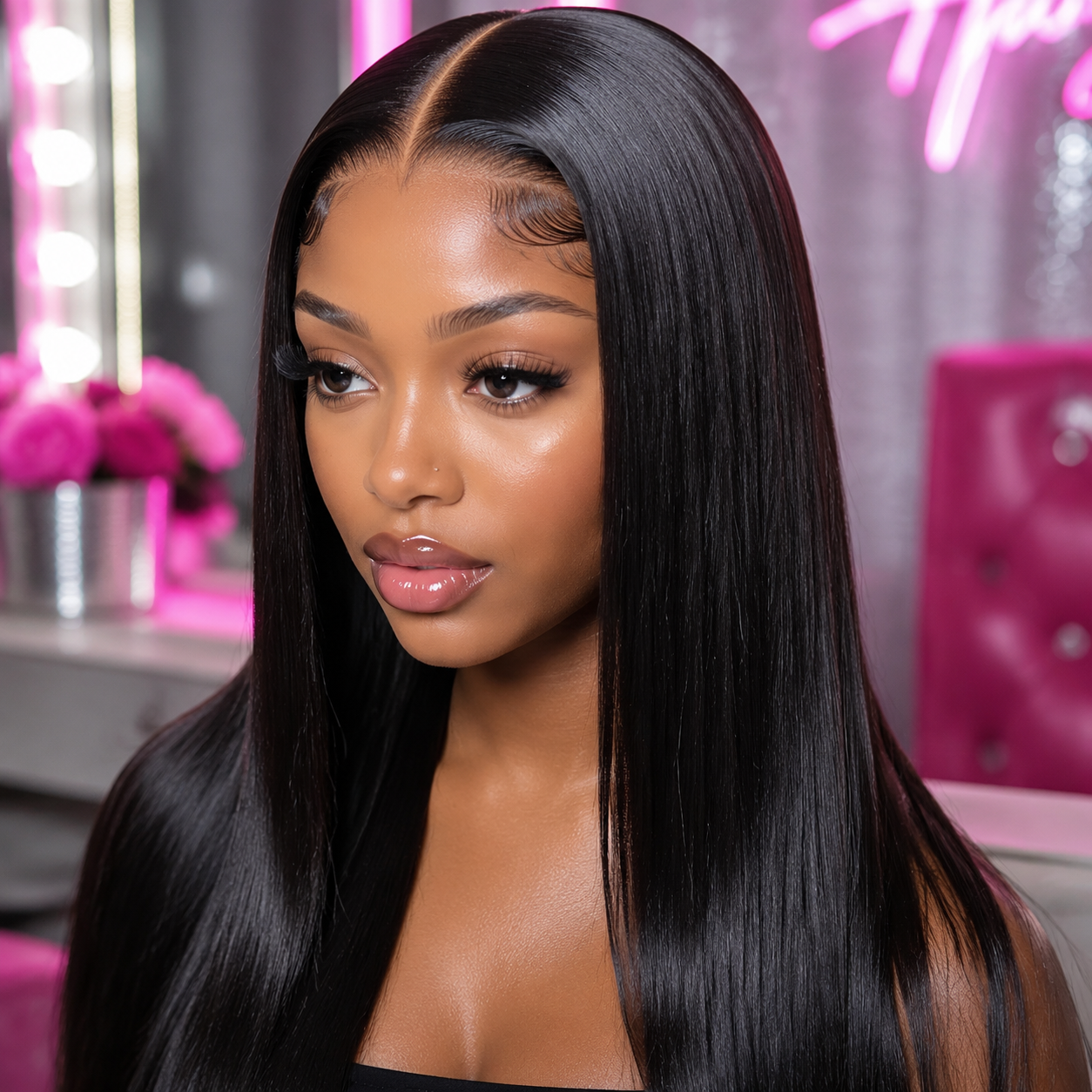 Raw Vietnamese Hair Straight Lace Front Wigs Human Hair, 13X4 Lace Wig- Pre-cut Glueless