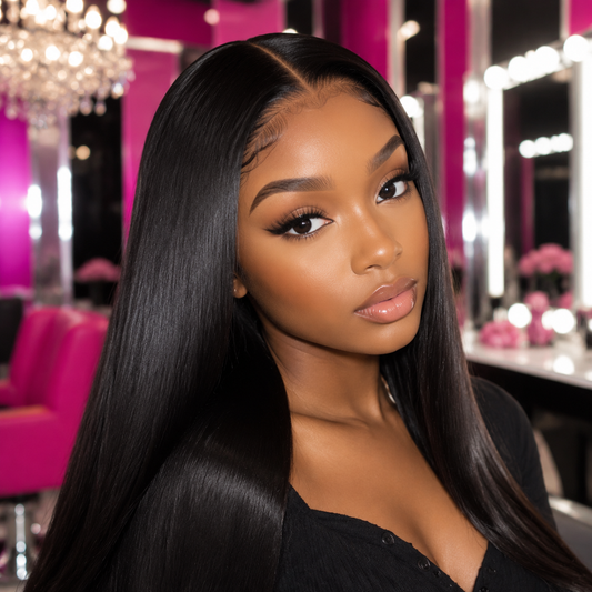 Raw Vietnamese Hair Straight Lace Front Wigs Human Hair, 13X4 Lace Wig- Pre-cut Glueless