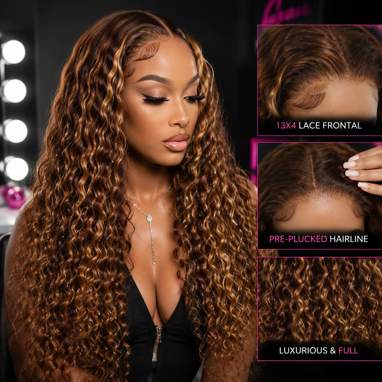Ombre Highlight Wig Lace Front HD Colored Wig