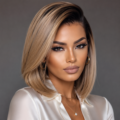 180 Density HD Lace Ombre Honey 1B27 13X6 Wig Bob