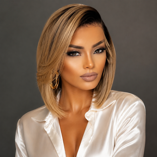 180 Density HD Lace Ombre Honey 1B27 13X6 Wig Bob