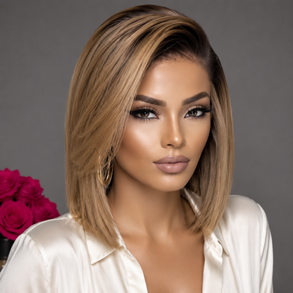180 Density HD Lace Ombre Honey 1B27 13X6 Wig Bob