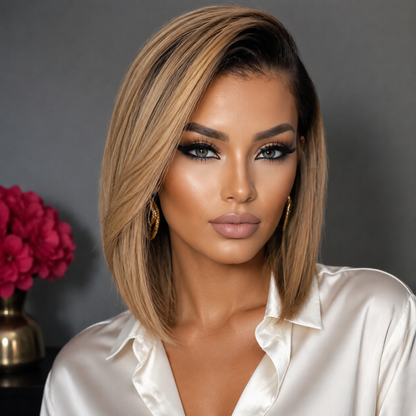 180 Density HD Lace Ombre Honey 1B27 13X6 Wig Bob